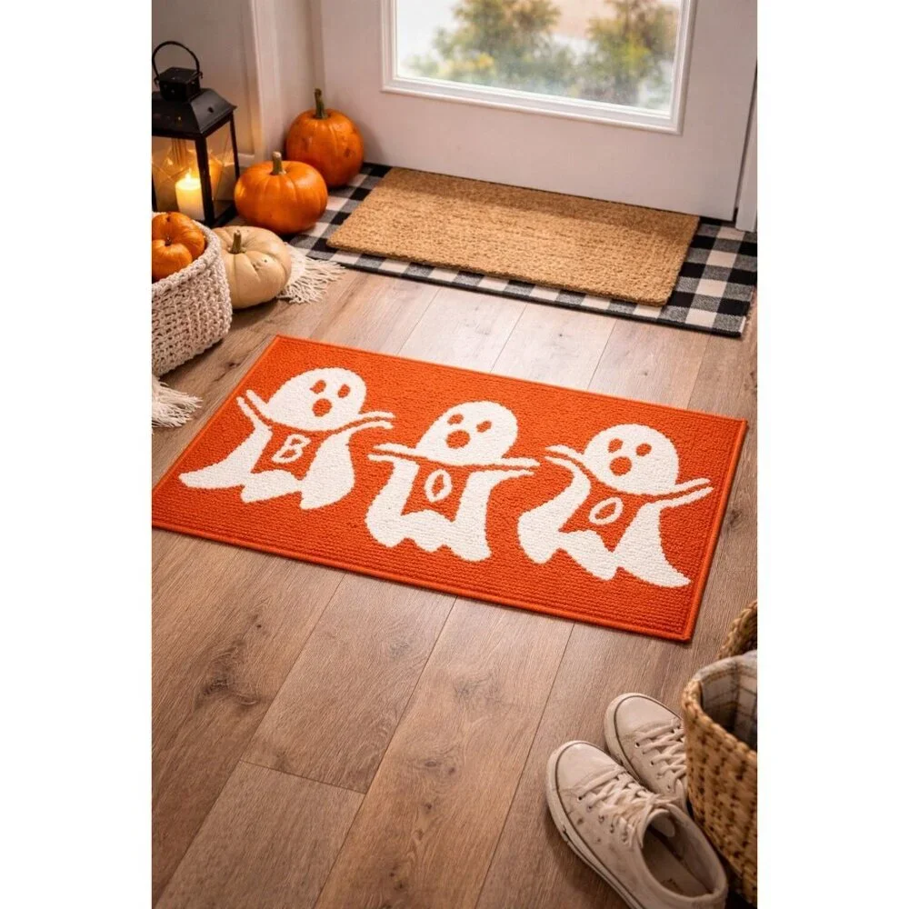 New Ghost Boo Door Mat Halloween Welcome Doormat Indoor Entrance Room Decor Rug